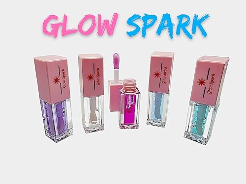 Miniatura 4 de Glow Spark - Aceite hidratante para labios con aceites esenciales y vitaminas para un brillo de aloe caliente y natural, relleno de labios y