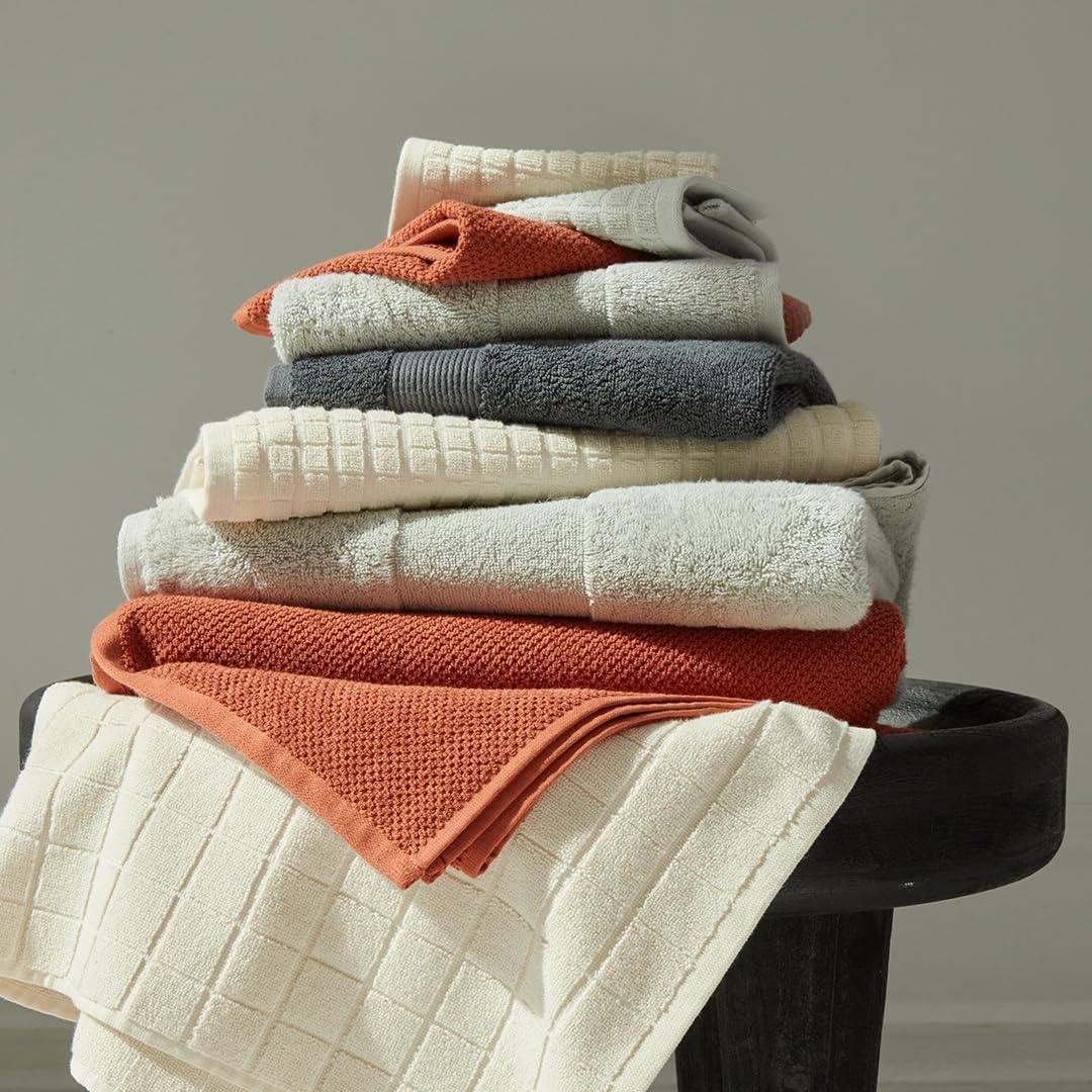 Under The Canopy Organic Cotton Textured Towels - Terracotta - 2 Bath Towels