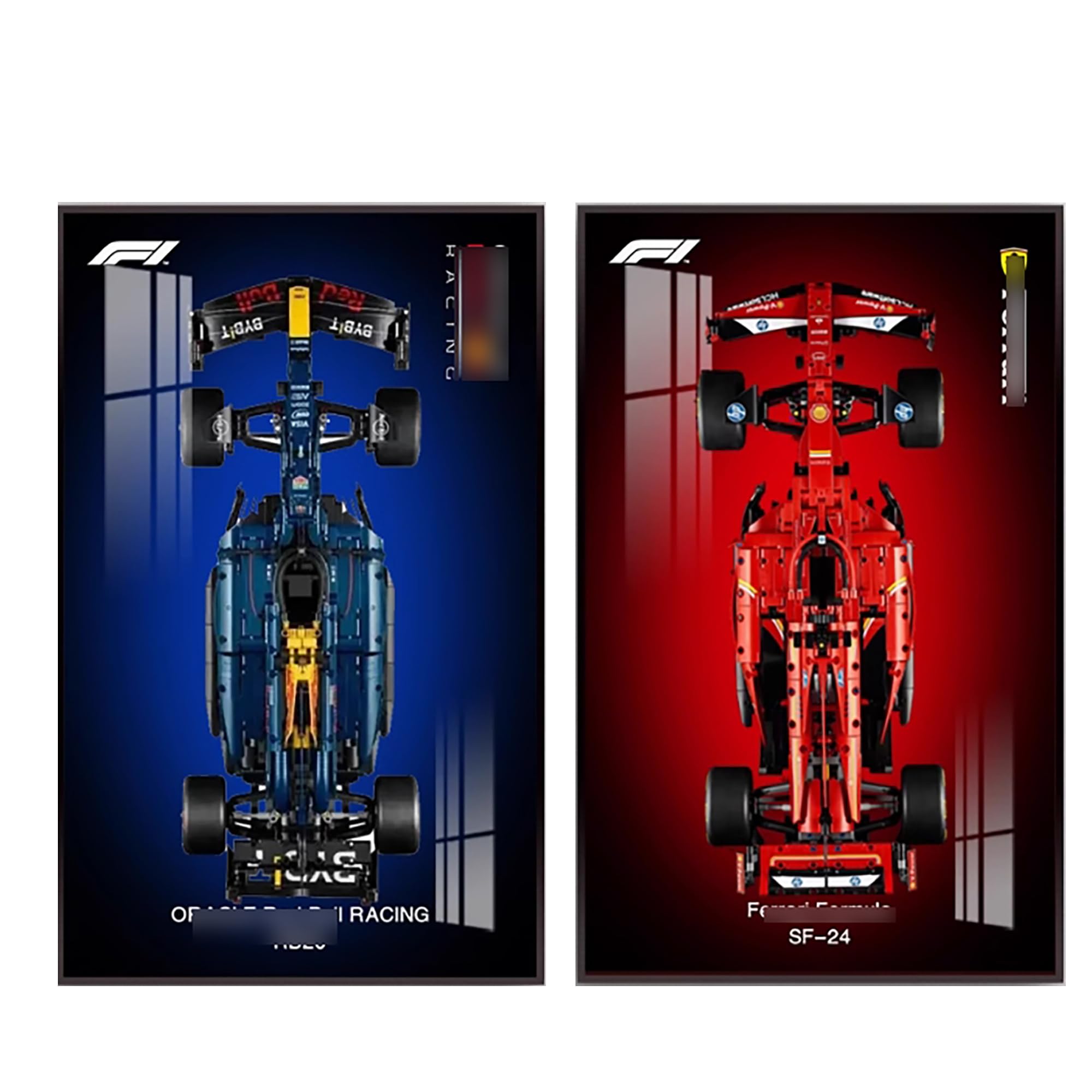 QIXINDGYH Wall Picture for Lego 42207 Racing Car 42206 Racing Car Picture Wall Picture Frame Display Stand Wall Frame for Racing Car Building Kit Wall Picture Frame 80x50