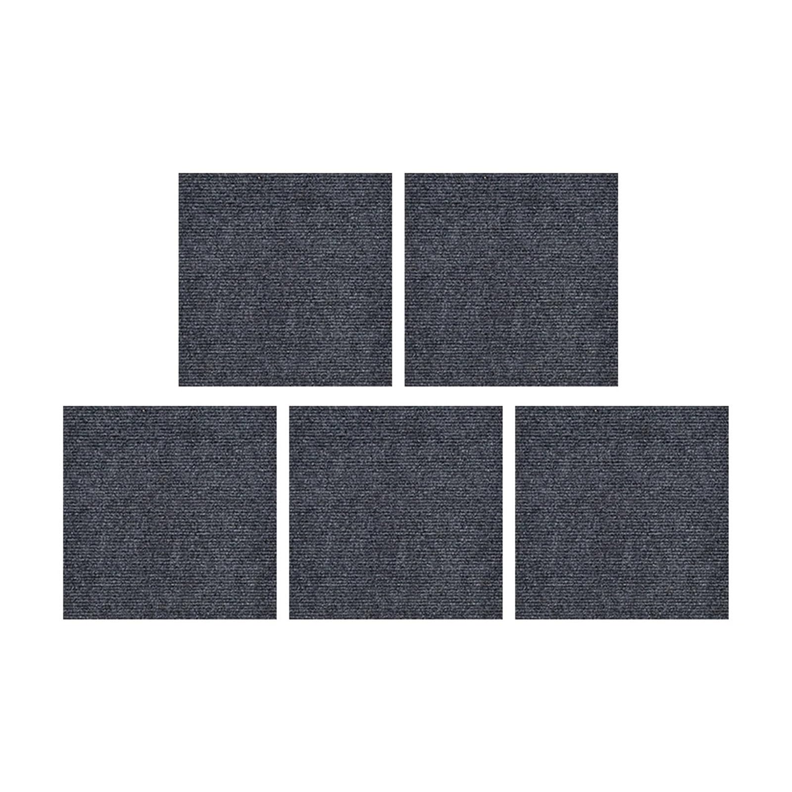 Self Adhesive Carpet 5Pcs Self Adhesive Carpet Tile 30X30cm Self-Adhesive Commercial with Non-Slip Square Bedroom(Dark Grey)