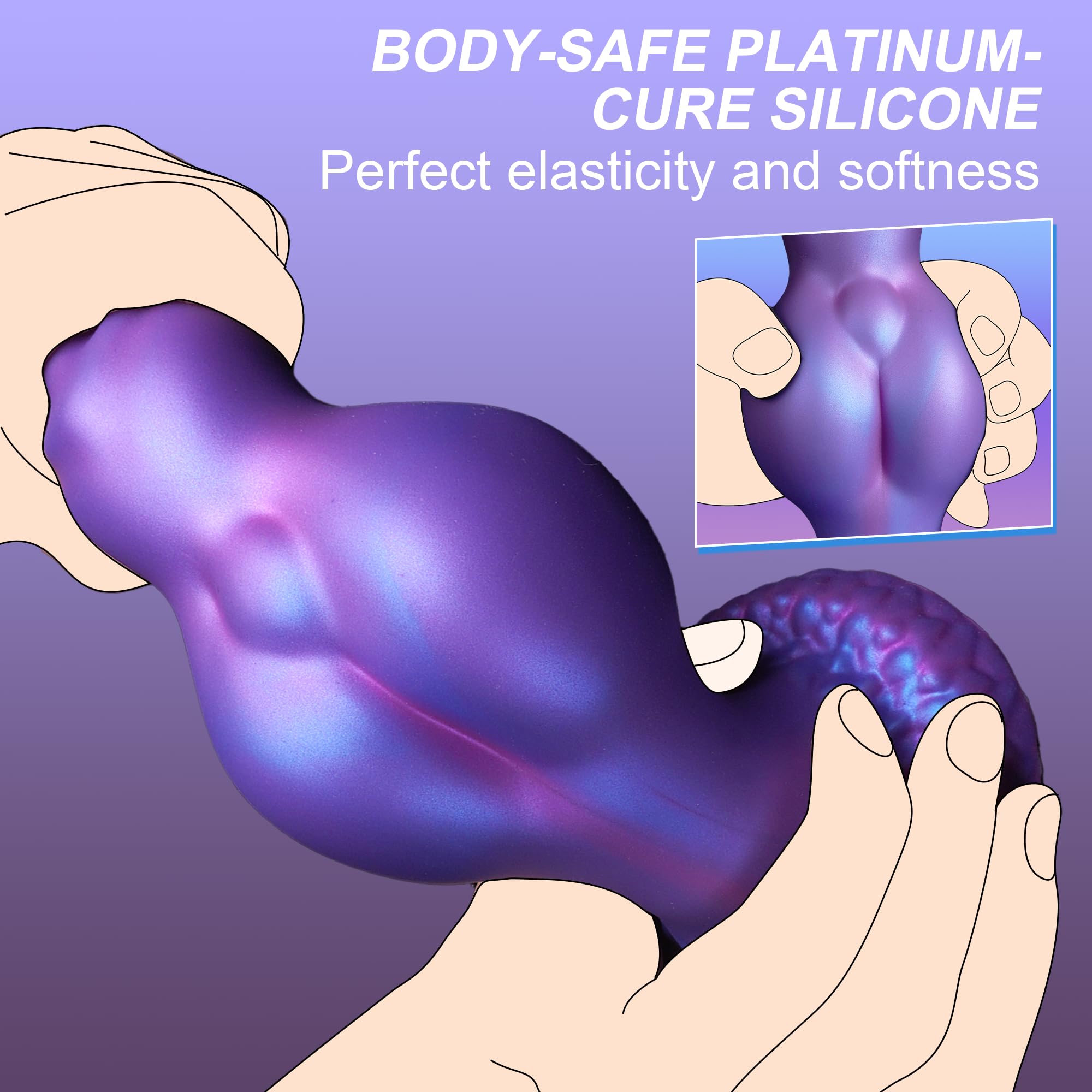 Short Thick Dildo Dog Knot Dildo - 3" Diameter Fantasy Monster Anal XL Giant Knotted Dildos, Alien Animal Fat Dildos Large Butt Plug with Big Suction Cup, Adult Sex Toys for Women Men Gay