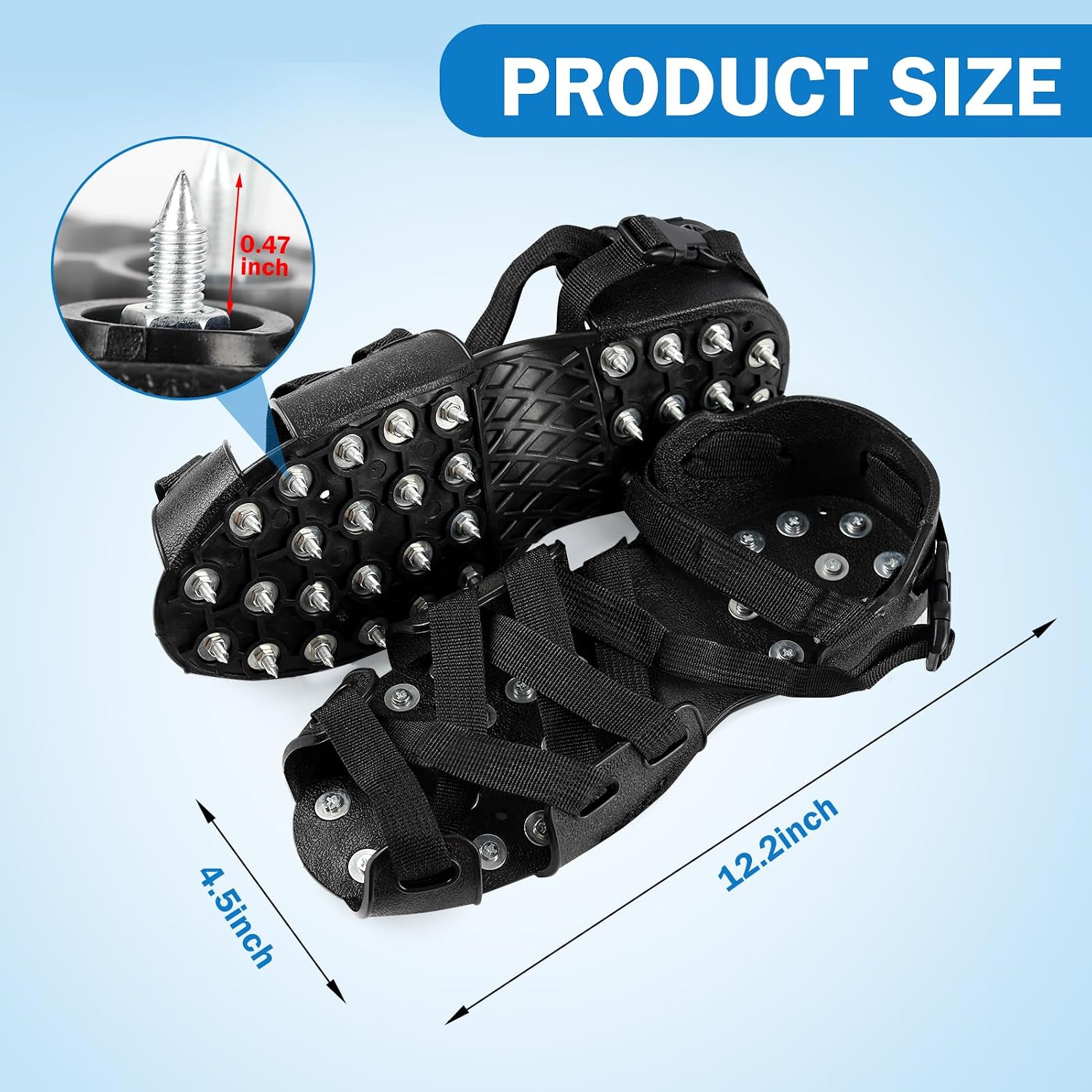 Epoxy Floor Spiked Shoes, 99% Pre-Installed Gunite Flooring Coating Spiked Shoes with 0.47" Short Spikes for Resinous Coatings, Garage Epoxy Floor, Overlays, Cover Installation, Ice Crampons