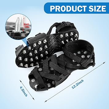 Epoxy Floor Spiked Shoes, 99% Pre-Installed Gunite Flooring Coating Spiked Shoes with 0.47 Short Spikes for Resinous Coatings, Garage Epoxy Floor, Overlays, Cover Installation, Ice Crampons