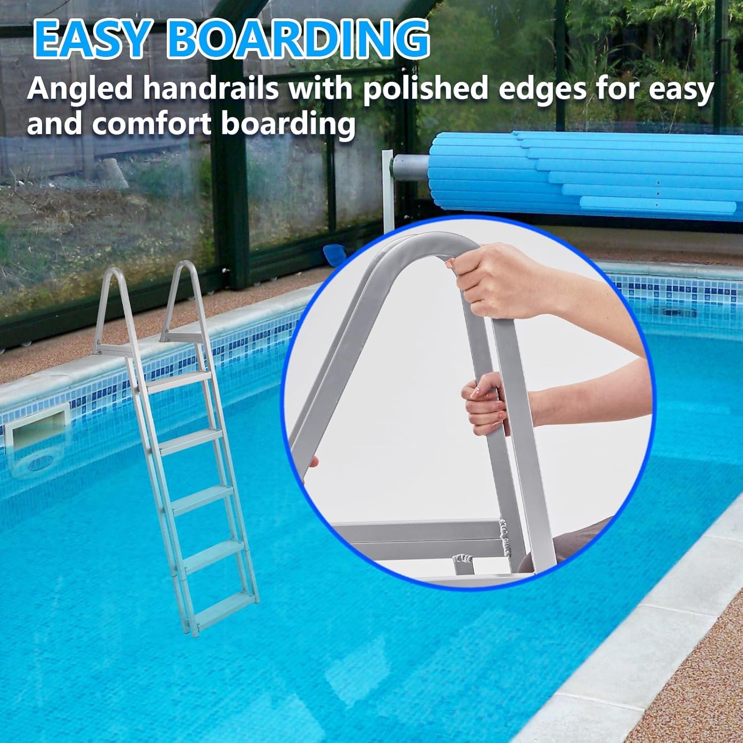 Removeable Ladder Snapklik.com : YardYonder Removable Dock Ladder 3 Steps, 350lbs Load ...