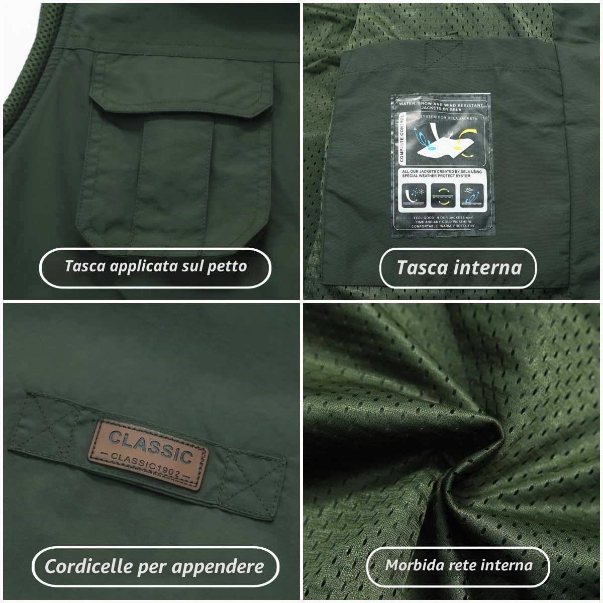 Gilet da Pesca da Uomo All'aperto Gilet Multi-Tasche Gilet Leggero Traspirante Giubbotto Asciugatura Rapida Gilet Sportivo Senza Maniche Gilet Campeggio Escursionismo Gilet