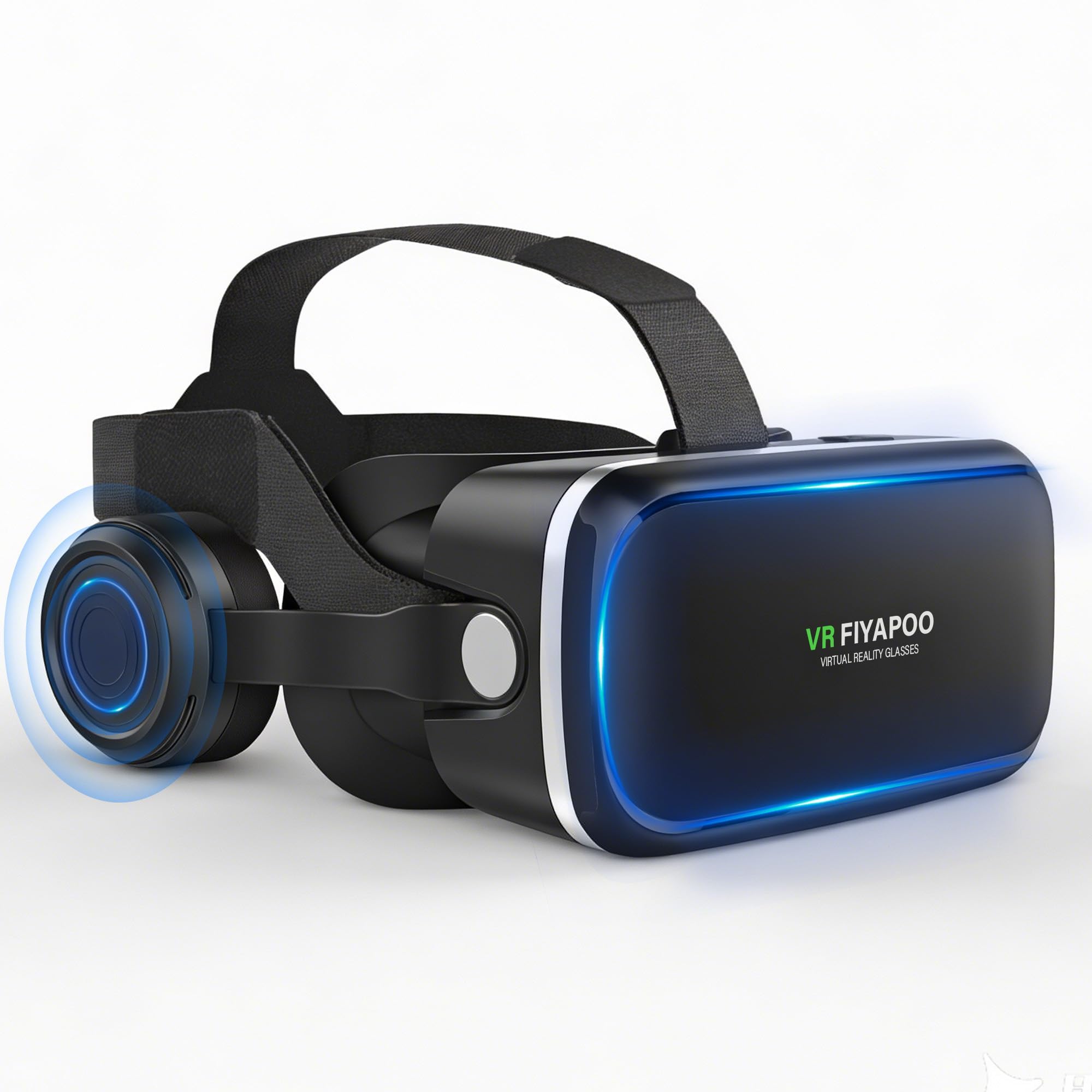 3D VR Brille mit HiFi Kopfhörern, Immersive Virtual Reality für Spiele & Filme, Ergonomisches Design, Unterstützt 4,7-6,7 Zoll Smartphones, Weihnachten Geschenk