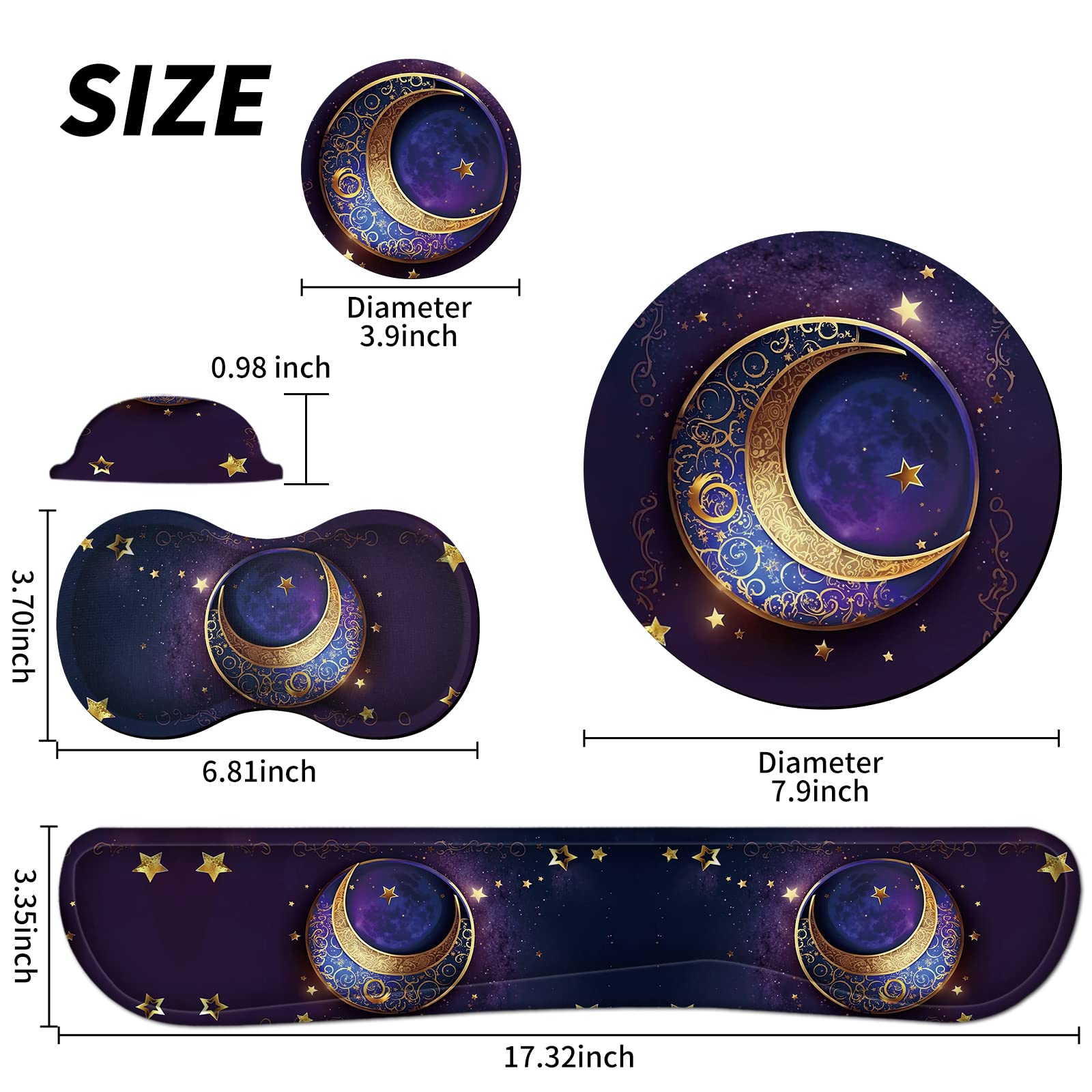 Podkładka pod mysz + podkładka pod nadgarstek pod klawiaturę + podkładka pod nadgarstek + podstawka, ergonomiczna pianka z pamięcią kształtu, zestaw do laptopa, komputera, biura, domu, pracy, gier