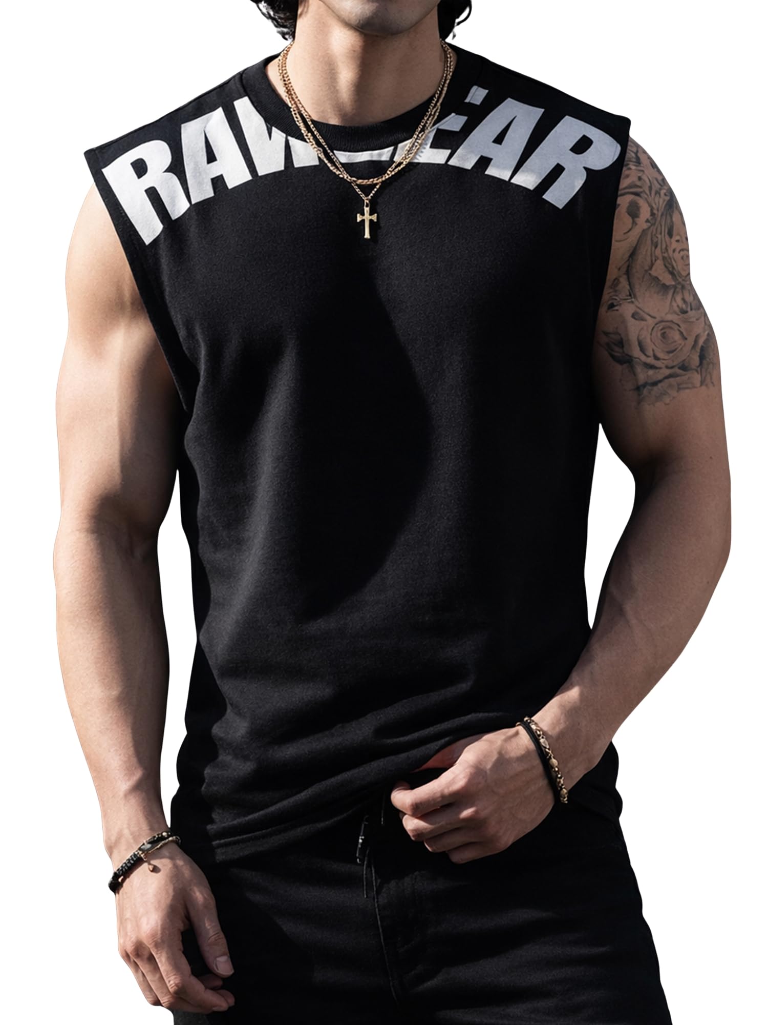 jump cuts || Mens || Printed || Round Neck || Sleeveless || Cotton Blend || T-Shirt-picture-34