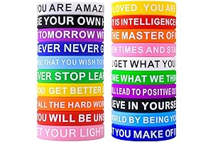 20 Pieces Motivational Quote Rubber Wristbands Never Give Up Silicone Bracelets for Men Women