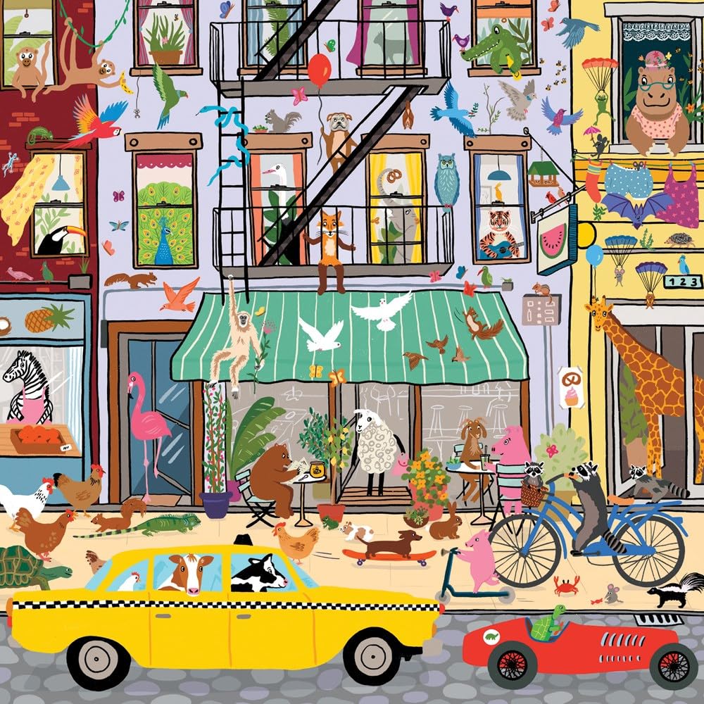 Mudpuppy's Critter City 500 Piece Family Puzzle, Bold Illustrations of Your Favorite City Animals, Provides Hours of Puzzling Fun, Perfect for Ages 8+, Puzzle Image Insert Included - Image 4