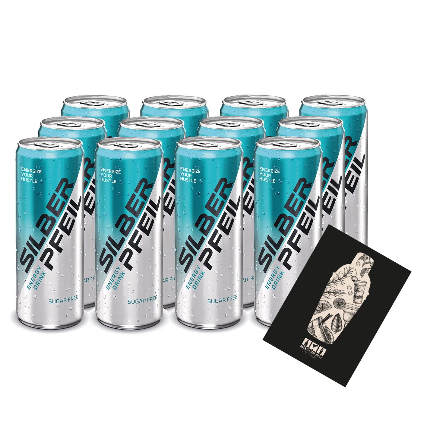 Silberpfeil 12er Set Energy Drink Sugarfree Zuckerfrei 12x 0,25L inkl