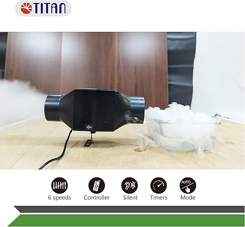 Miniatura 3 de TITAN Ventilador en línea de ventilación de aire RV, aumentar la circulación de aire, conducto extensible, modo automático de temperatura,