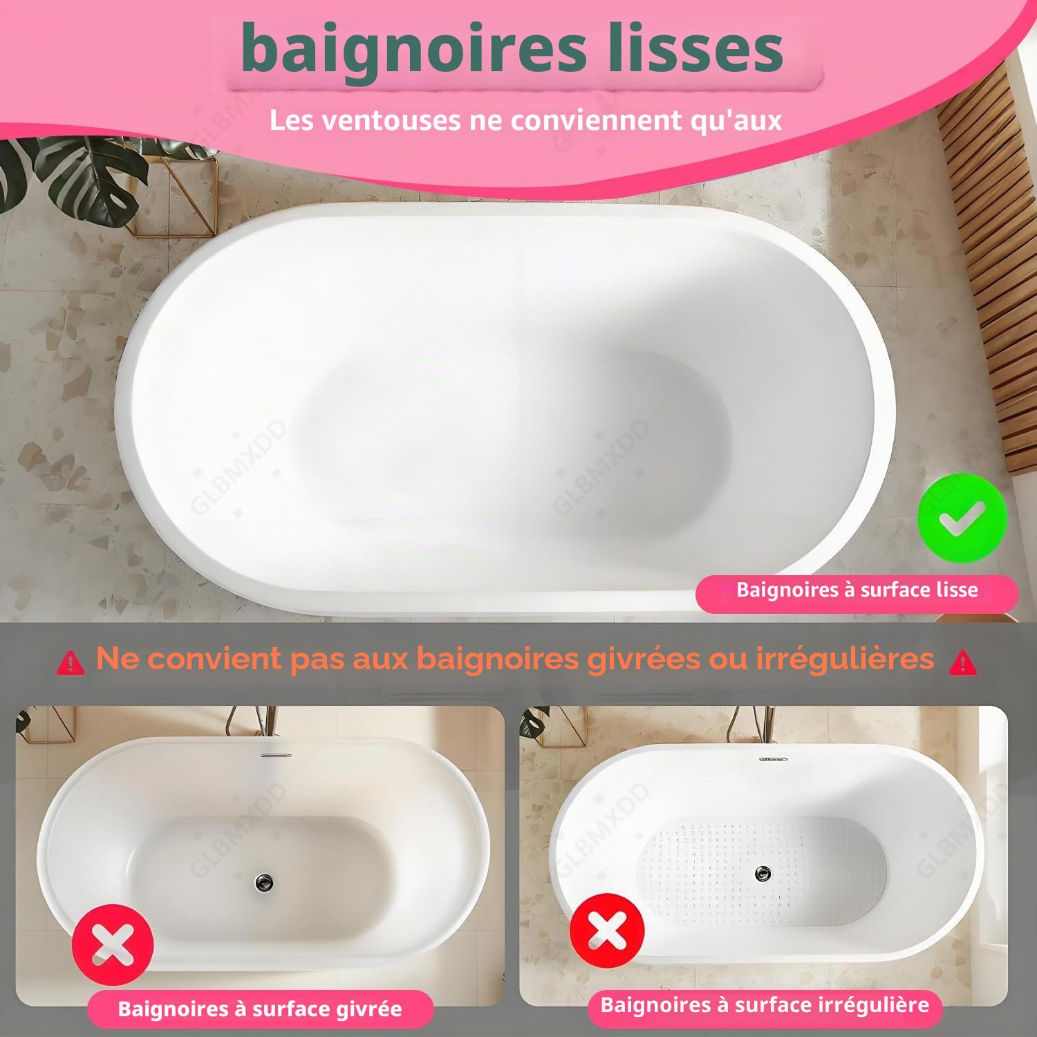 Tapis de Bain à Bulles pour Spa Portable, 6 Vitesses de Bulles, télécommande et ventouses antidérapantes pour Une Relaxation optimale à Domicile. Regular114cm