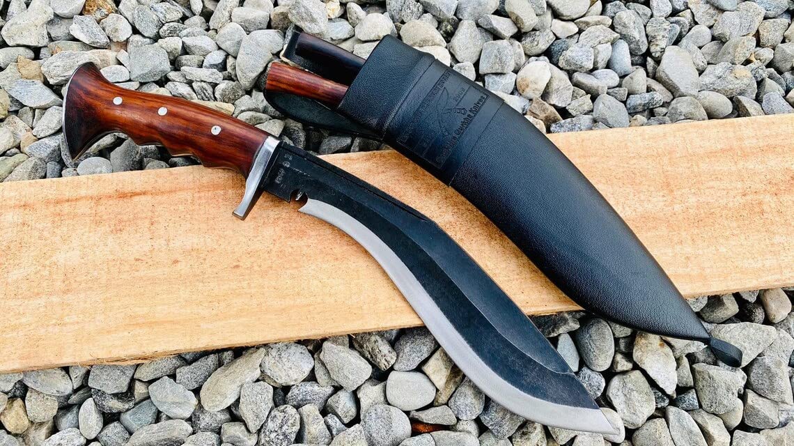 EGKH - 11 Inches Historical 2 Chira (Fullers) Rust Free Gripper Khukuri - most Useful Knife - hand guard full tang hilt