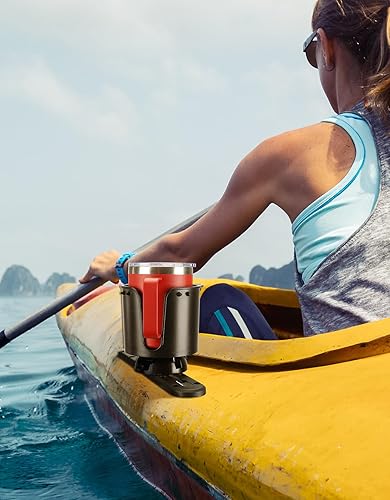 Miniatura 7 de KEMIMOTO Portavasos para kayak con montaje en riel, soporte para bebidas con clips antideslizantes, compatible con Yeti u otras botellas de 12 a 32