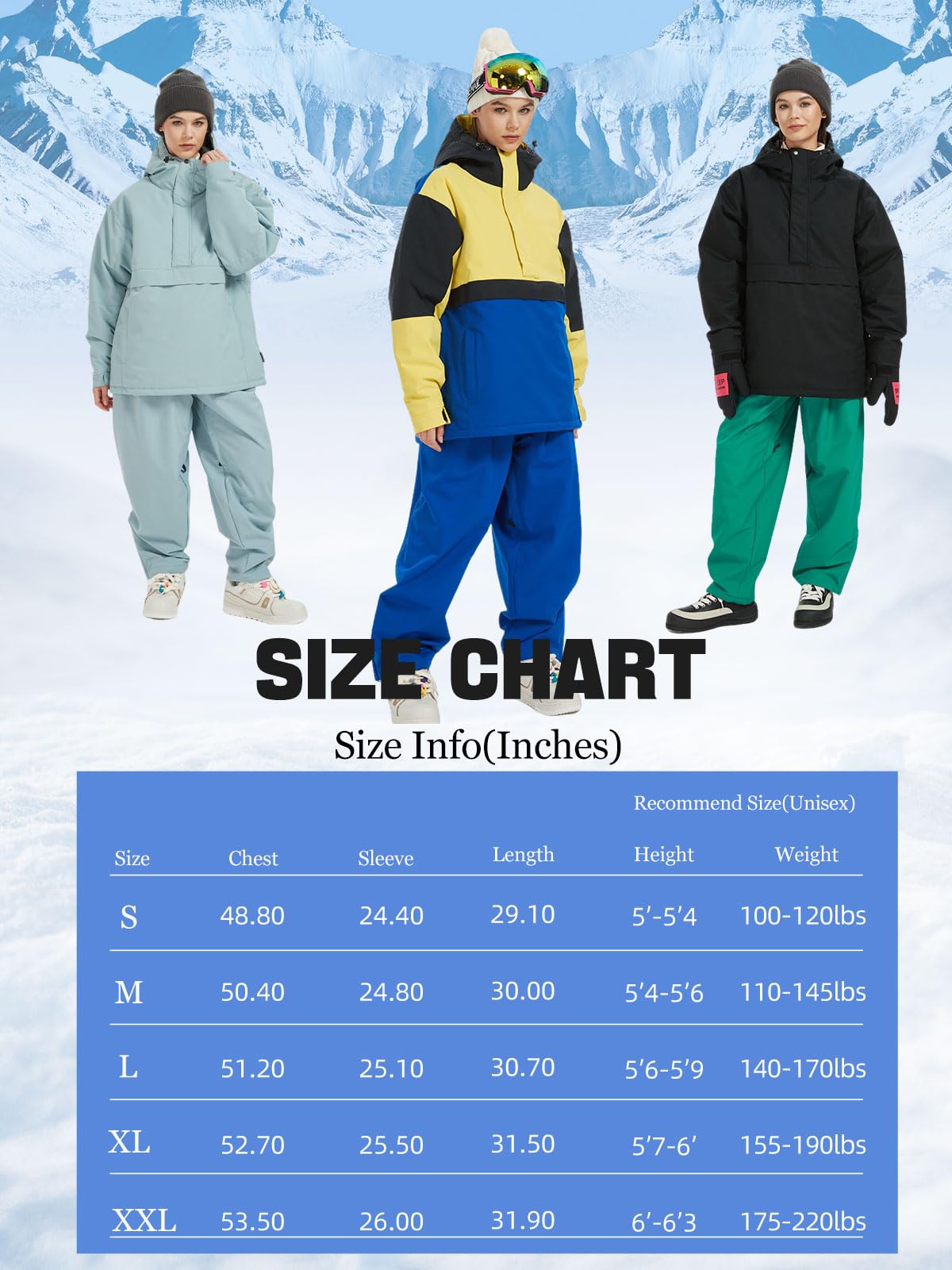 BUMDEEP Giacca da sci da donna, impermeabile, calda, invernale, giacca a vento con cappuccio, giacca da snowboard spessa