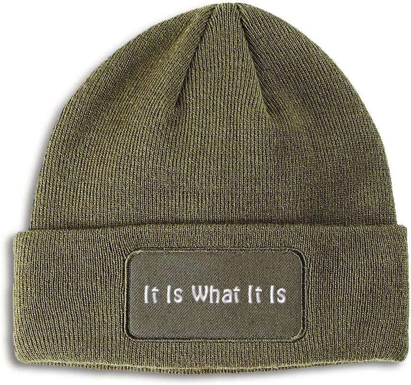 Patch Beanie for Men & Women It is What It is Winter Hats Acrylic Skull Cap Hats
