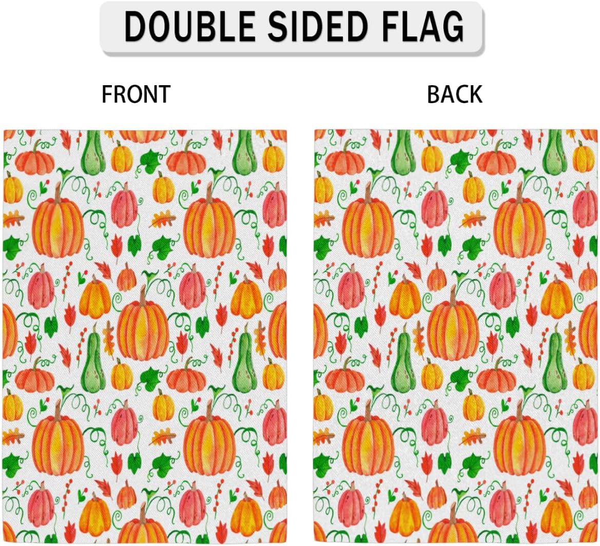 Fall Thanksgiving Pumpkins Garden Flag Vertical Double Sided Small Yard Flag Seasonal Farmhouse Holiday Outdoor Outside Decoration 12x18 Inch - Image 3