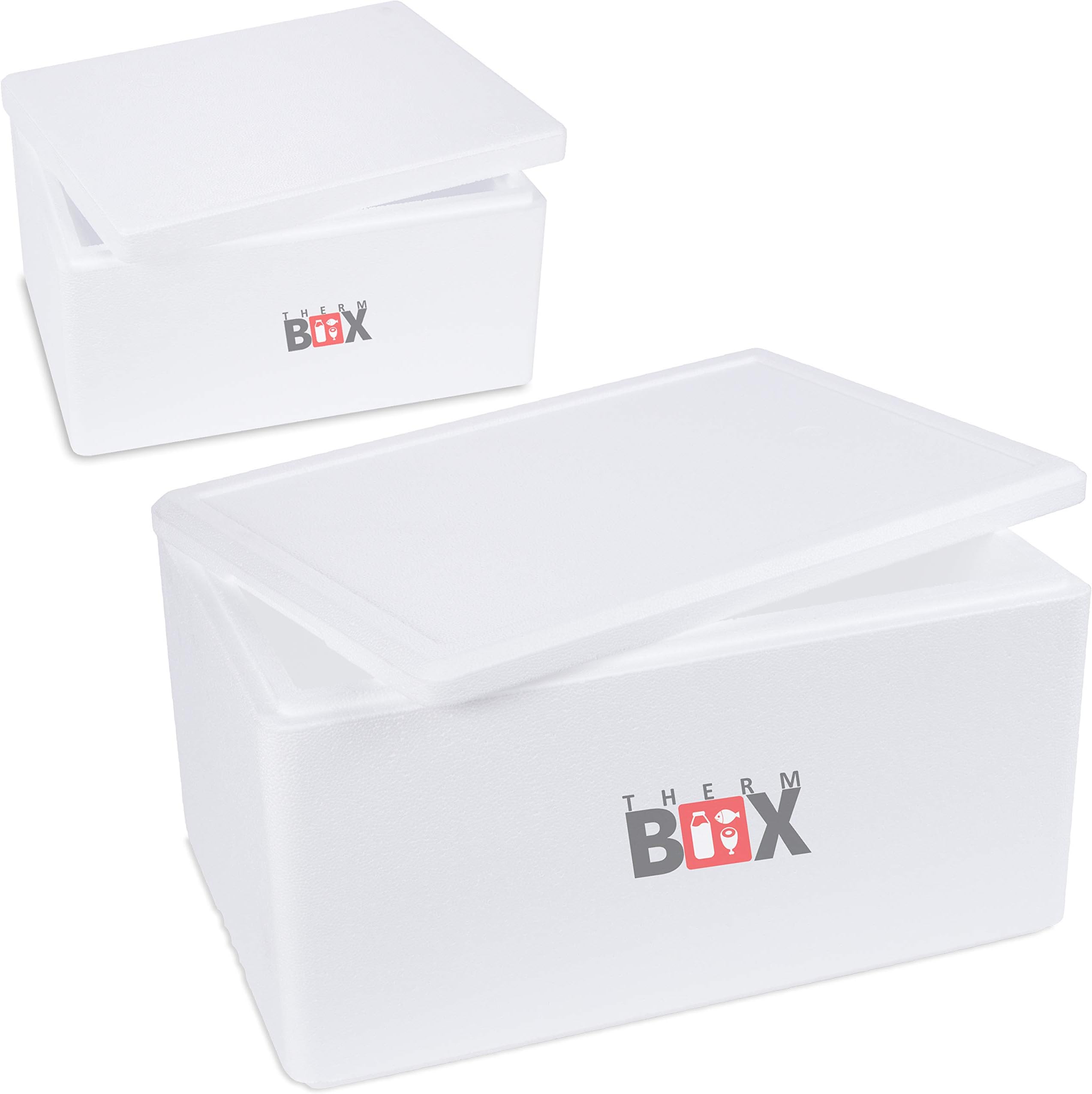 Polystyrene Thermal Cooler Box Professional Quality White and Black, L-XXL, 2-88 Litres