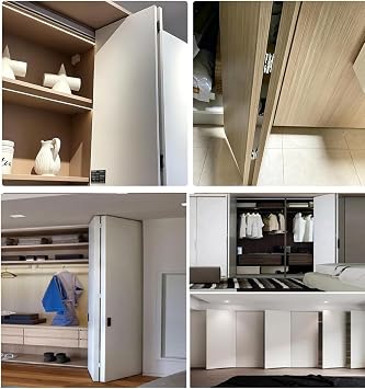 Cabinet Door Hinges, 2-Pack 180 Folding, Concealed, Hardware | Suitable for furniture cabinets and wardrobes with sliding folding doors