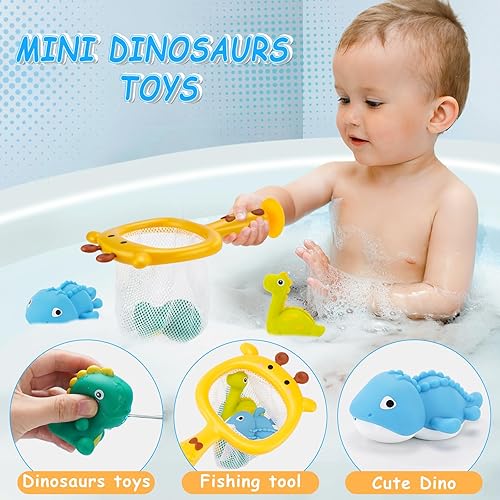 Miniatura 4 de Juguetes de baño para niños de 1 a 3 años, juguetes de baño para niños de 2 a 4 años, juguetes de bañera para bebés con rueda giratoria y juguetes