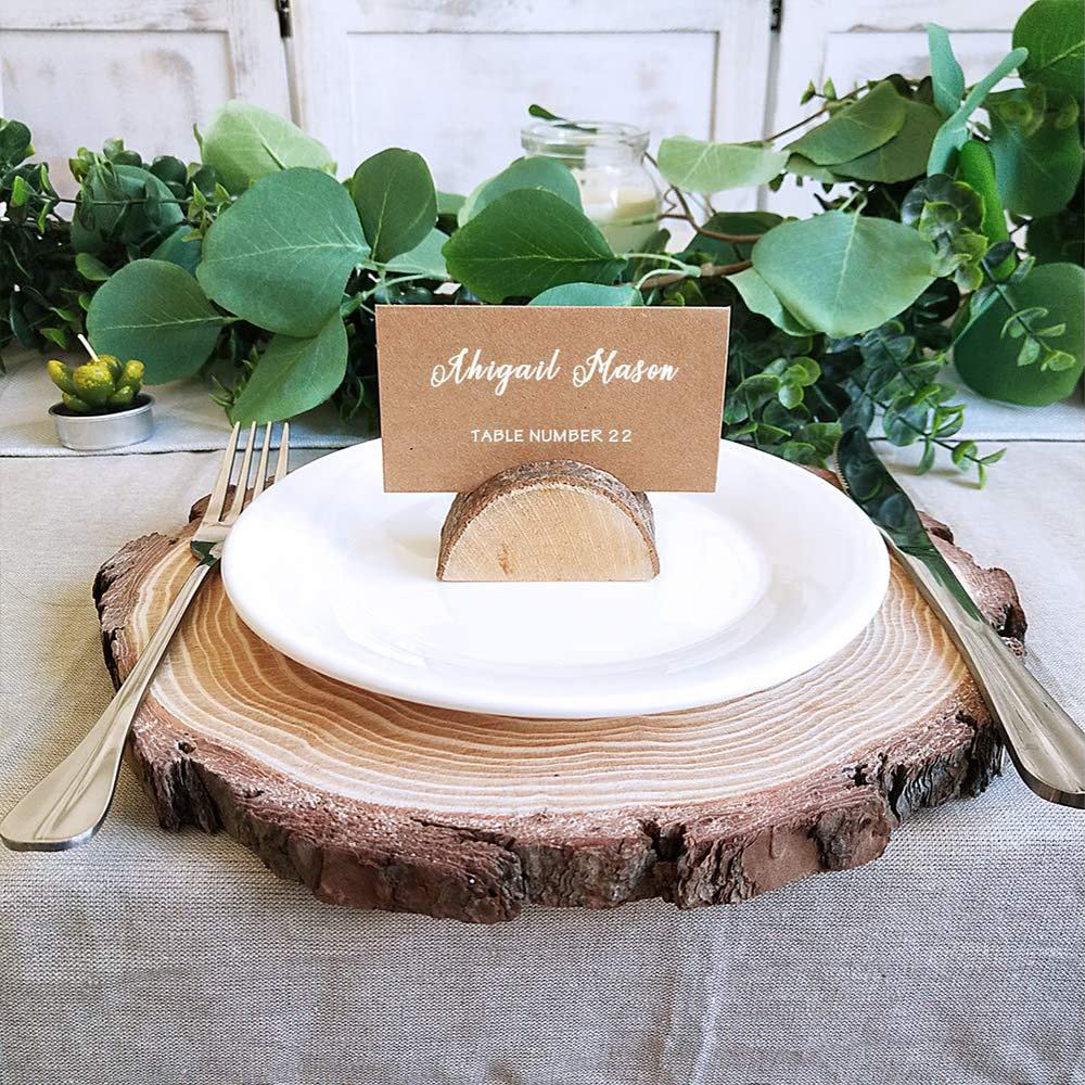 Cartes De Table 10 Pièces En Bois Marque-places Poli à La Main Surface