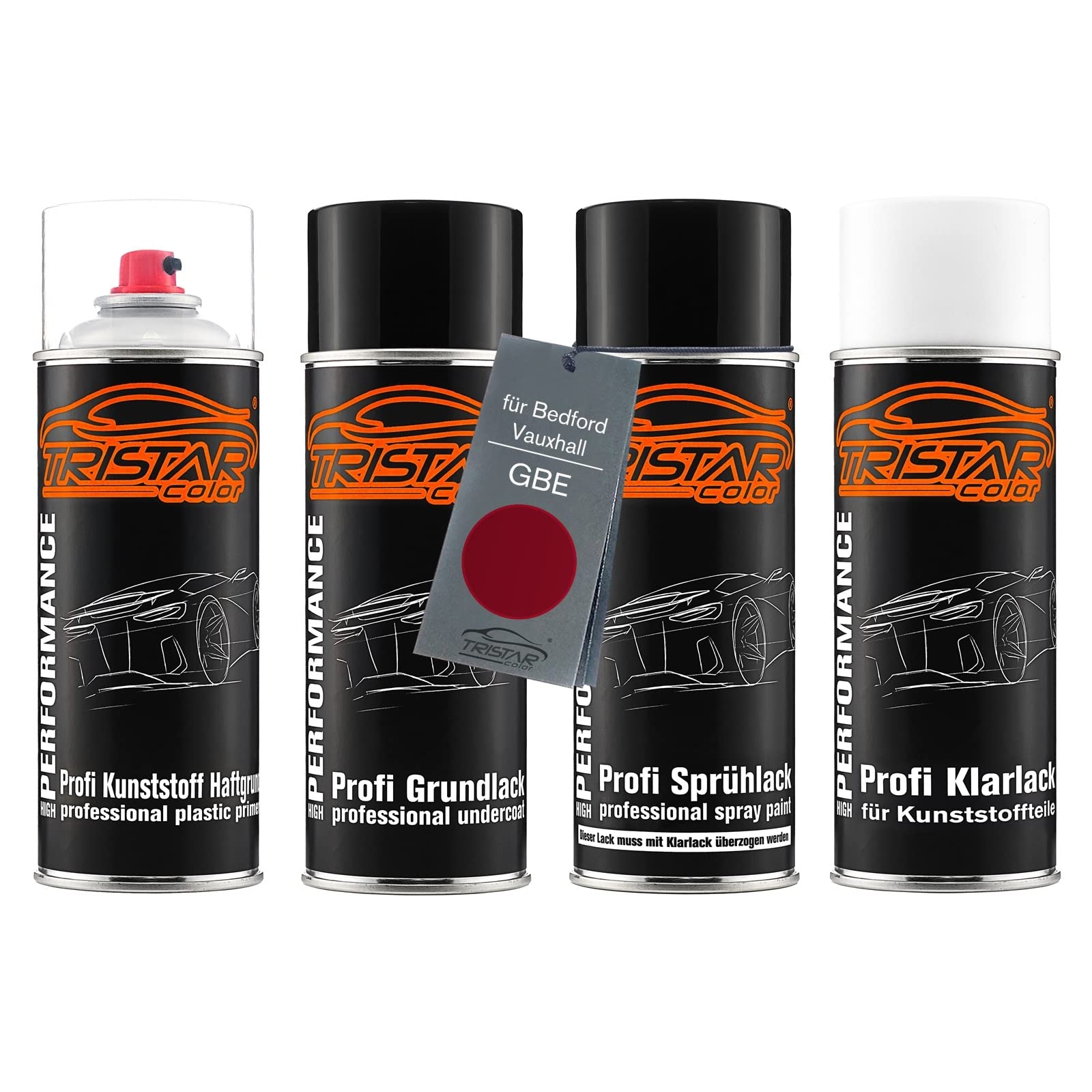 TRISTARcolor Zestaw w sprayu Lakier samochodowy do zderzaka z tworzywa sztucznego dla Bedford/Vauxhall GBE Crystal Red Perl
