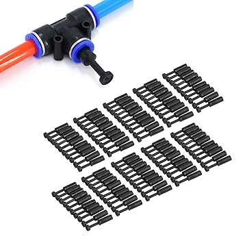 Plug Connector Set, Good Sealing Performance Quick Push to Connector 100Pcs Glossy Exterior for Water Systems for Tube