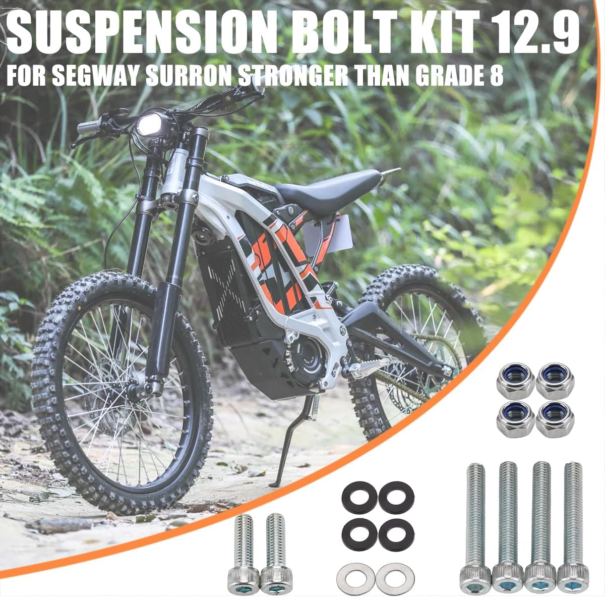 16PCS Suspension Linkage Bolt Kit for Sur-Ron Light Bee X/S Segway X160/X260 Talaria Sting R MX4 MX3, High Precision Suspension Control Screw & Nut Kit, 12.9 Pro-Series Stronger than Grade 8