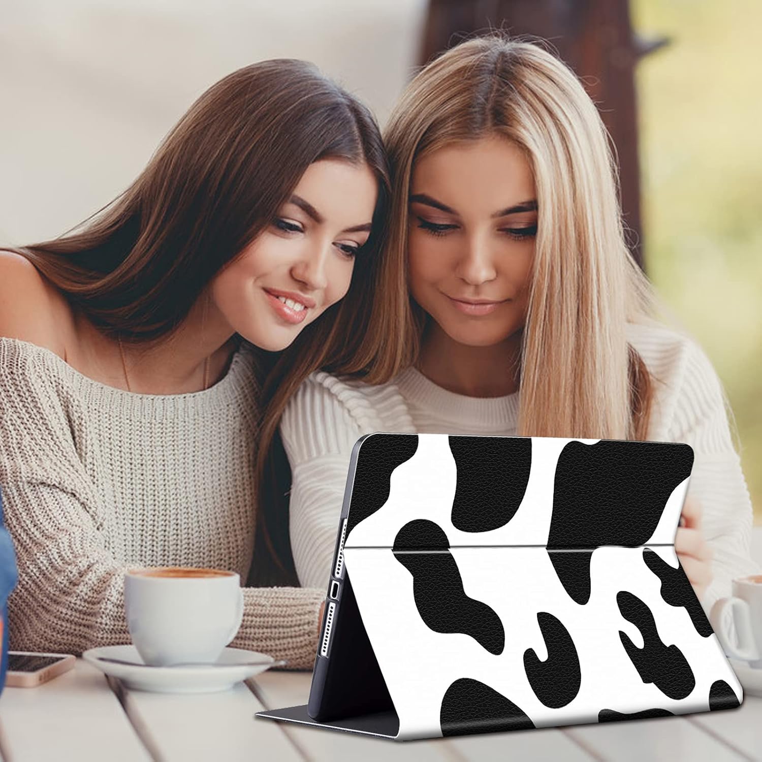 Case for Kinlde Fire HD 8 & Fire HD 8 Plus Tablet Case (10th Generation 2020 Release) Slim PU Leather Multi-Angle Smart Folio Stand Cover with Auto Wake Sleep,Black White Pattern