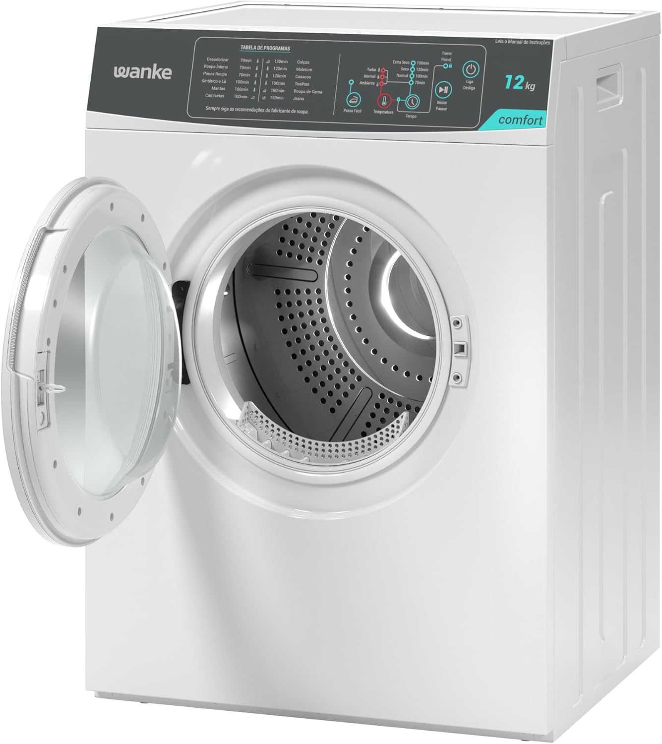 Secadora de Roupas de Piso, 12kg Wanke, Comfort Branca 110V