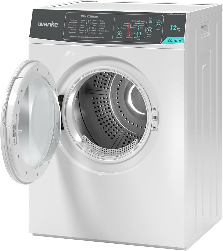 Secadora de Roupas de Piso, 12kg Wanke, Comfort Branca 110V