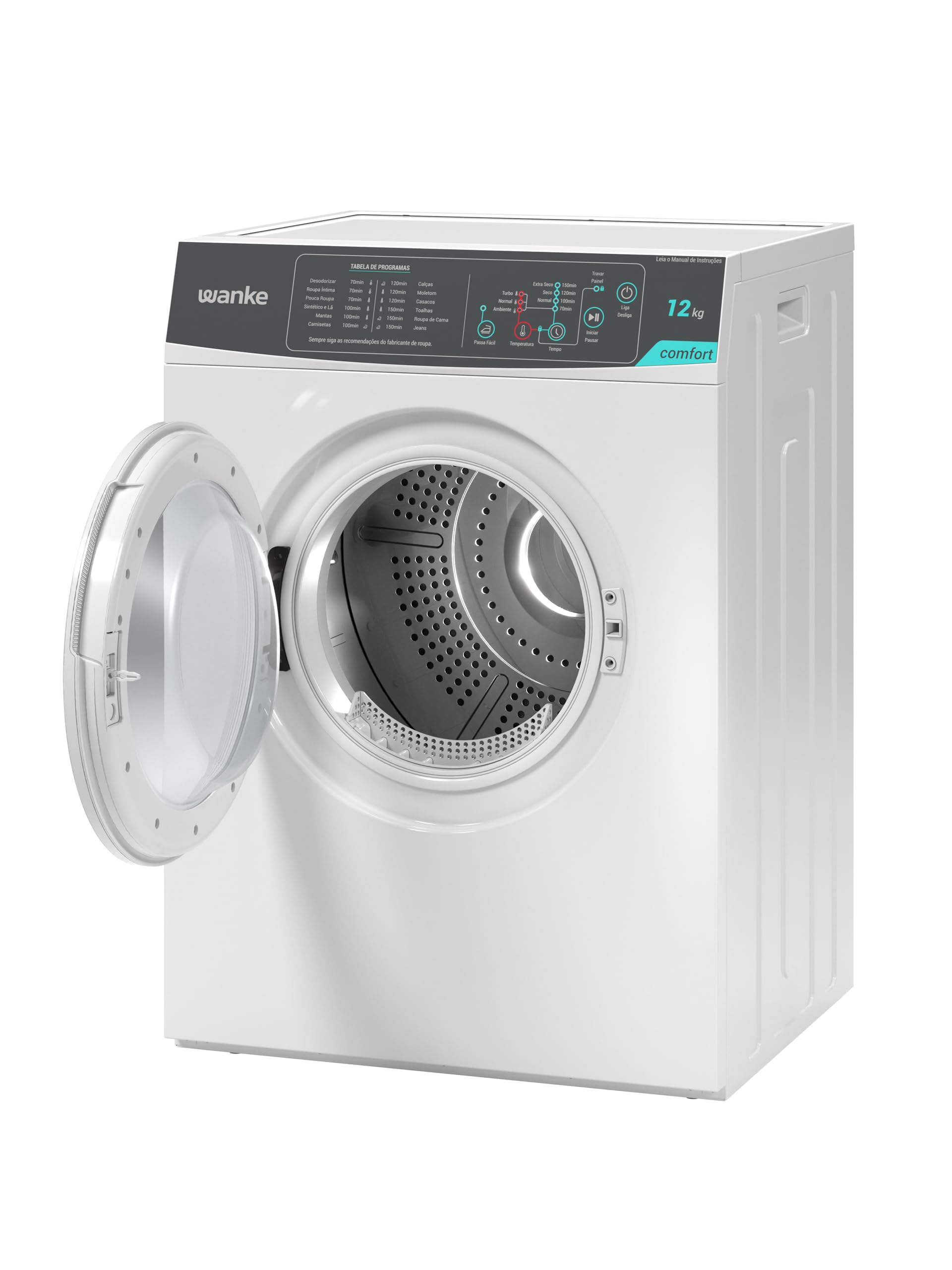 Secadora de Roupas de Piso, 12kg Wanke, Comfort Branca 220V