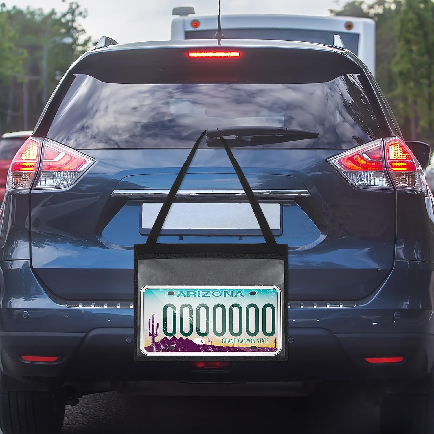 12 Pcs License Plate Bags Temporary Dealer License Plate Holder with Hanging Strap Plastic Test Drive Platestag Tag Bags for Vehicle Auto Car SUV Truck