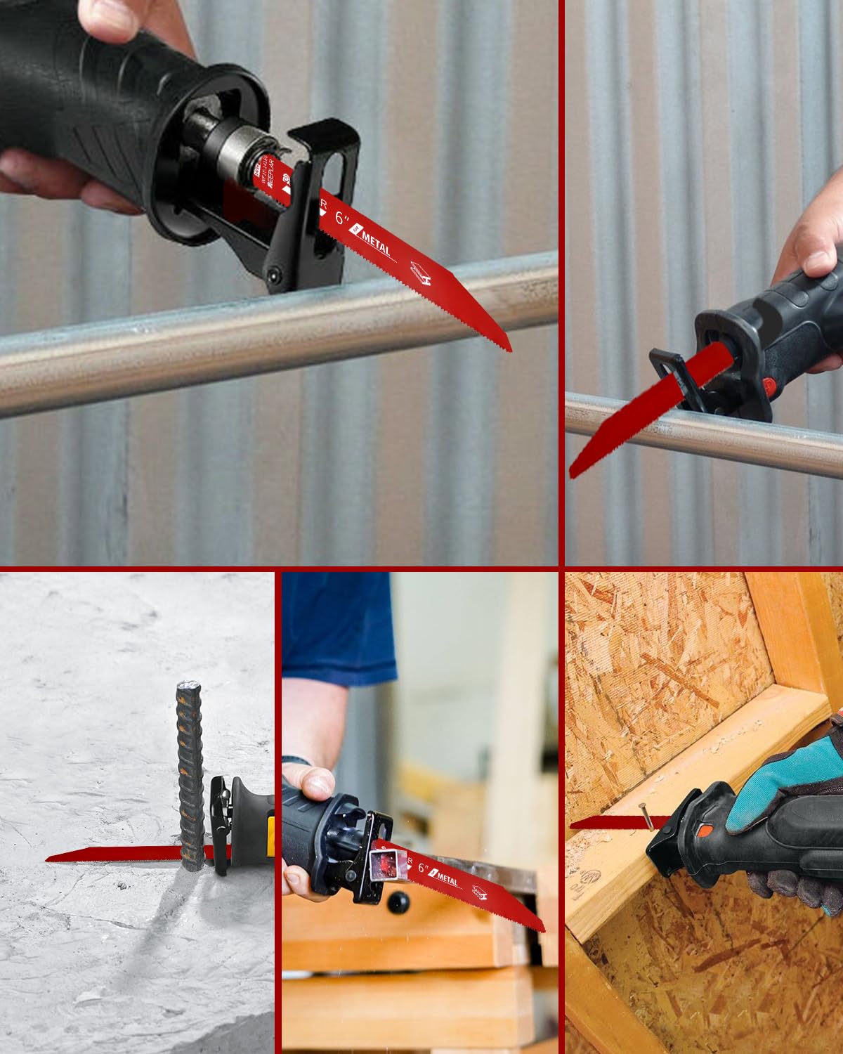 Paquete de 10 hojas de sierra sawzall bimetálicas de 6 pulgadas 14/18 TPI de desmontaje automático para metal, 6 pulgadas 18-TPI hojas de sierra alternantes
