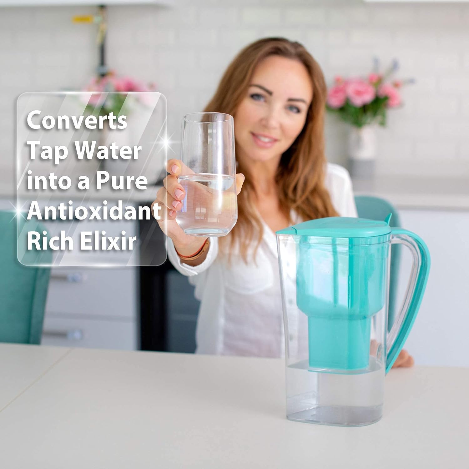 Alkanatur Alkaline Water Pitcher Filter Annual Pack Bundle with 4 Filters (Filters Fluorides, Chlorine, Heavy Metals, etc)- Alkalized and Ionized tap Water - High pH Alkalizer Machine