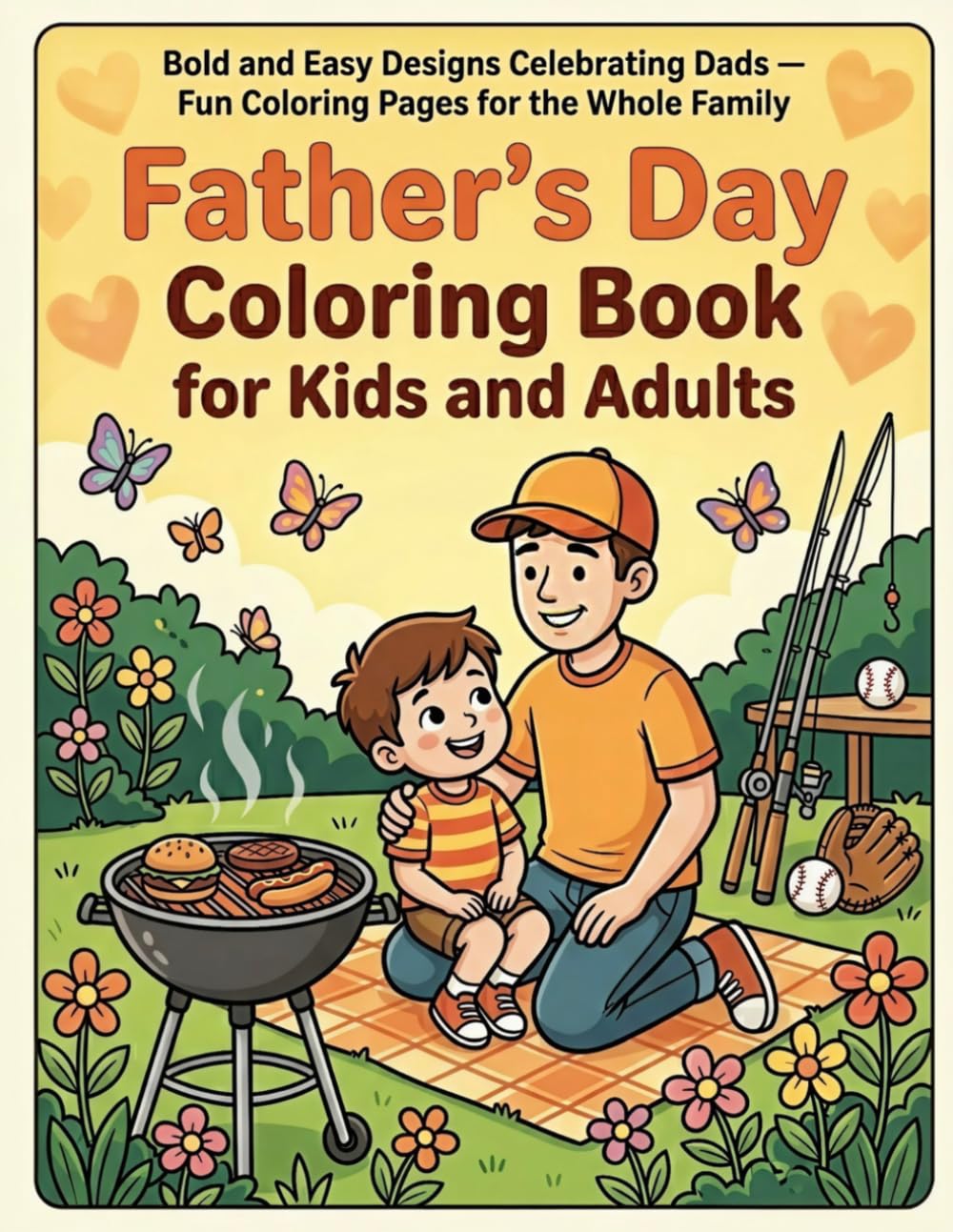 Father's Day Coloring Book for Kids and Adults: Bold and Easy Designs Celebrating Dads — Fun Coloring Pages for the Whole Family