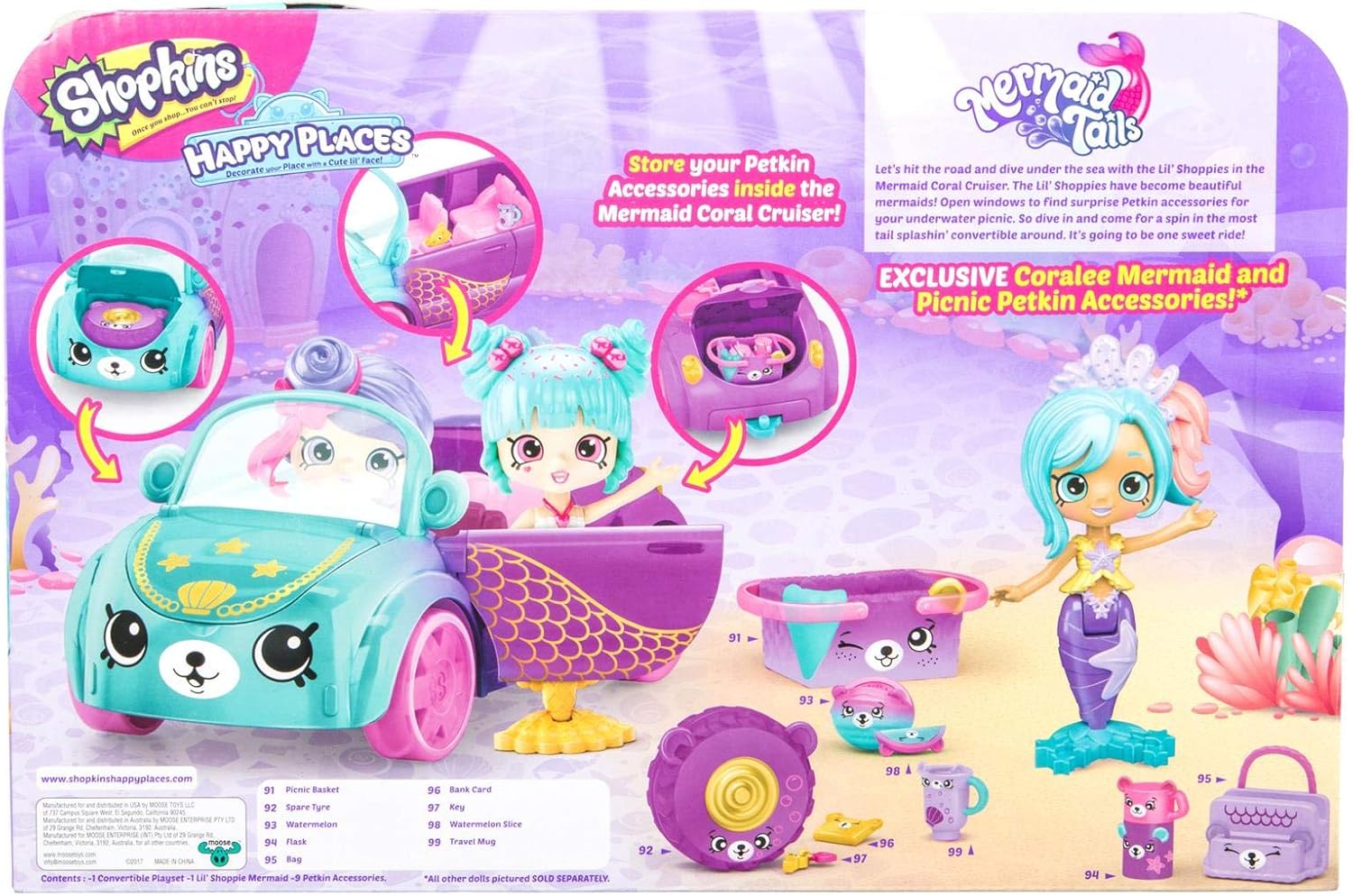 Shopkins Happy Places Mermaid Convertible, Multicolor (B07DYLC3H4)