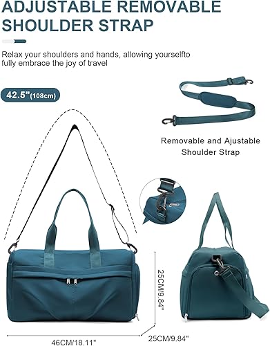 Miniatura 3 de Bolsa de gimnasio para mujeres y hombres con compartimento para zapatos, bolsa de lona deportiva, impermeable, para viajes, fin de semana, bolsa de