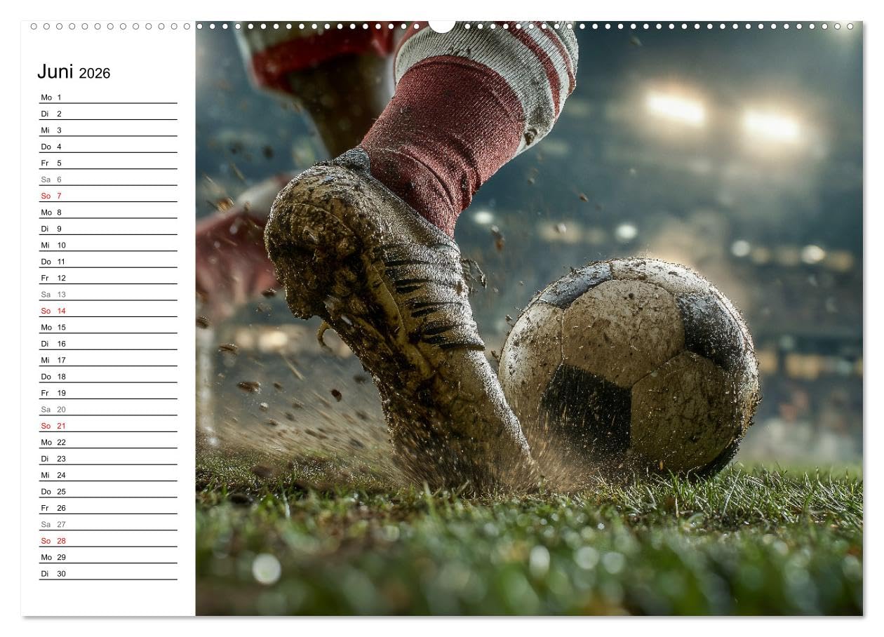 Fußball Kalender - Das Spiel unseres Lebens (hochwertiger Premium Wandkalender 2026 DIN A2 quer), Kunstdruck in Hochglanz: Fesselnde Fußballbilder ... Emotion und Liebe zum Ball. (CALVENDO Sport)