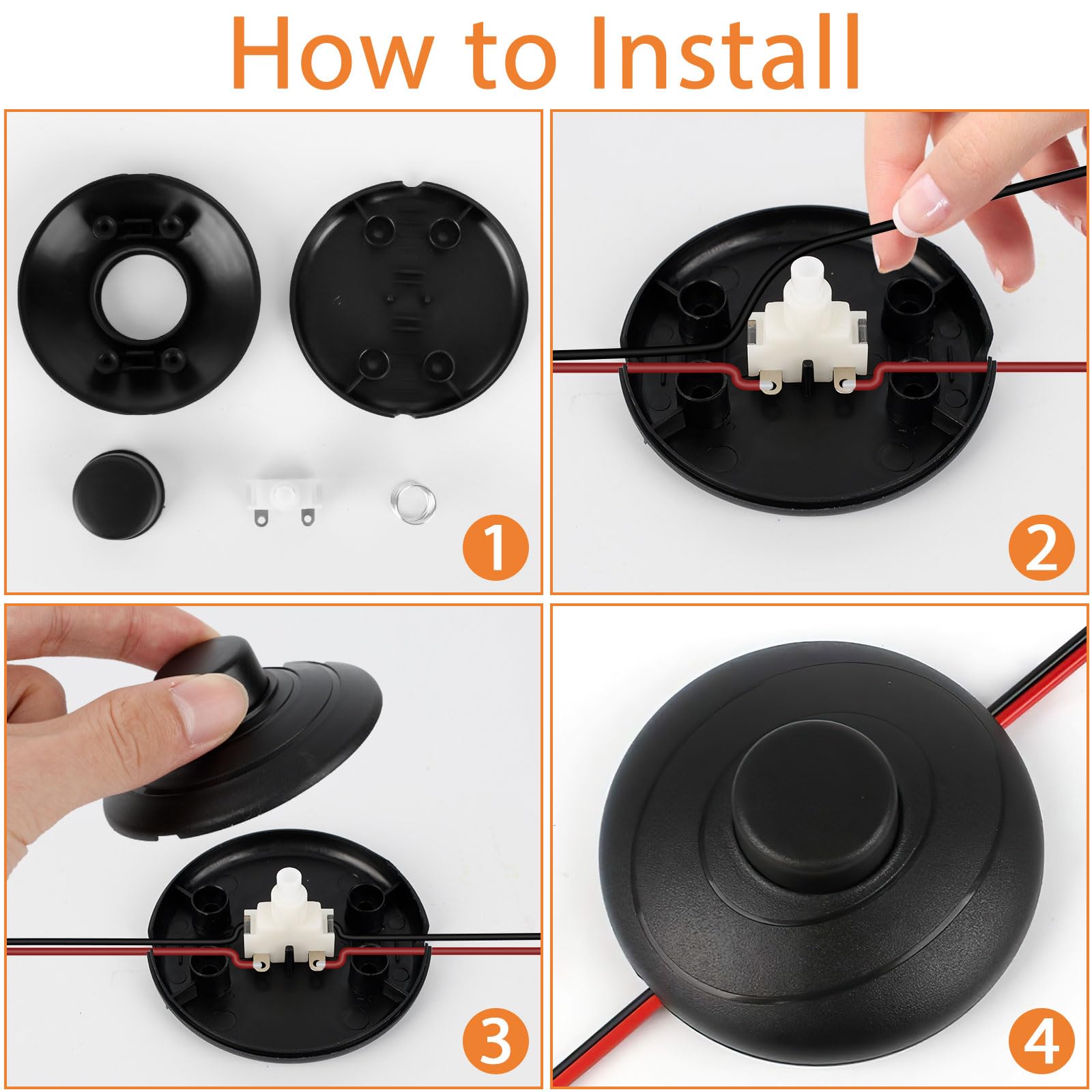 Fußtretschalter 1-polig 2A - Rundschalter Mit Schraubkontakten