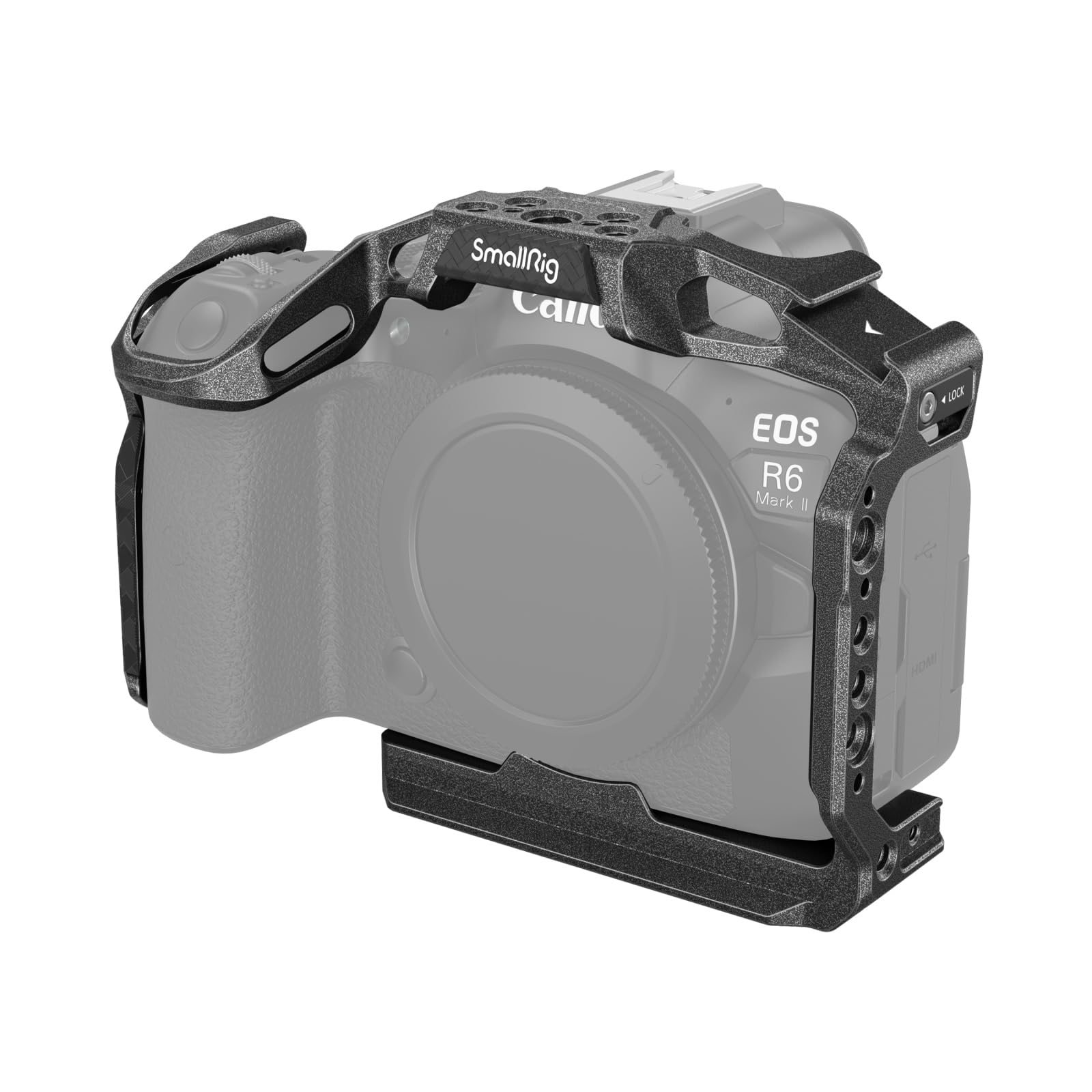 SMALLRIG ''Black Mamba'' Camera Cage solo per Canon R6 Mark II, Piastra a Sgancio Rapido Integrata, Fori per Viti da 1/4"-20 e 3/8"-16, Presa QD - 4161