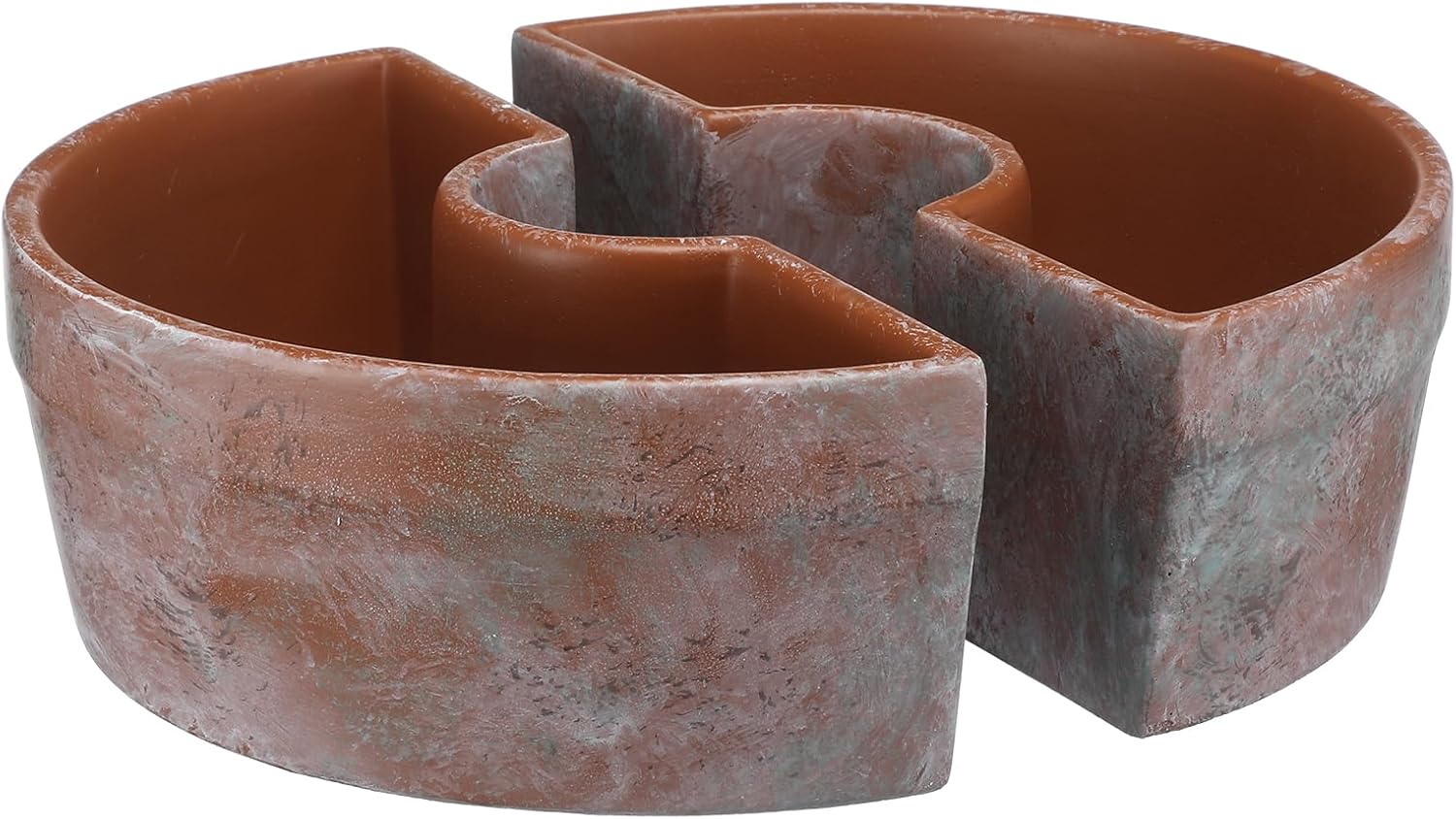 1 Set Patio Umbrella Planter Rustic 2 Pcs Half Round Terra Cotta Planter 12 Inch Cement Planters Half Circle Flower Pot for Patio Table Garden Home Plants Outdoor