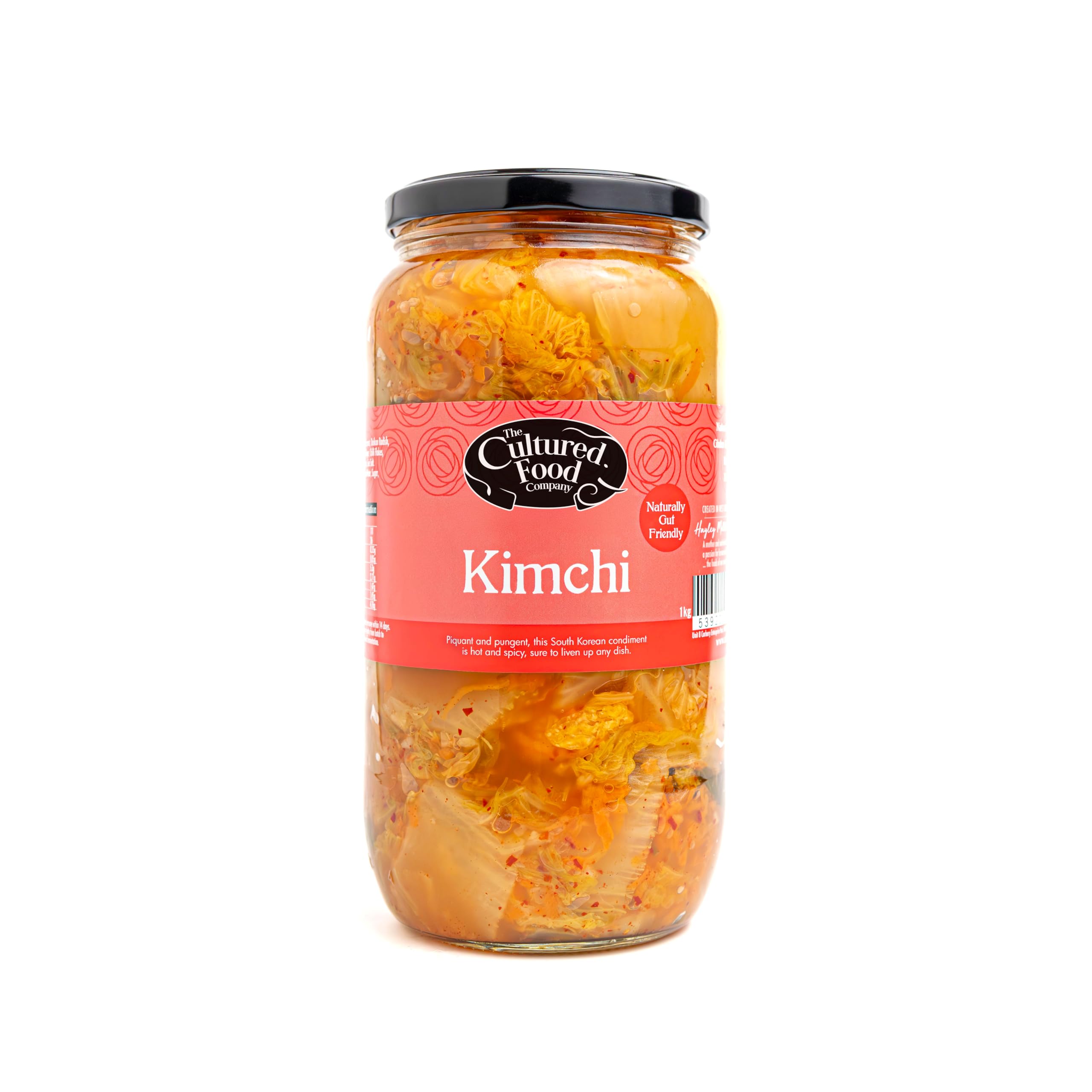 The Cultured Food Company Traditional Kimchi 1kg – Authentic Korean Fermented Cabbage with Radishes & Fish Sauce – Probiotic Rich – Perfect for Ramen, Noodles & Kimchi Dishes – Unpasteurised