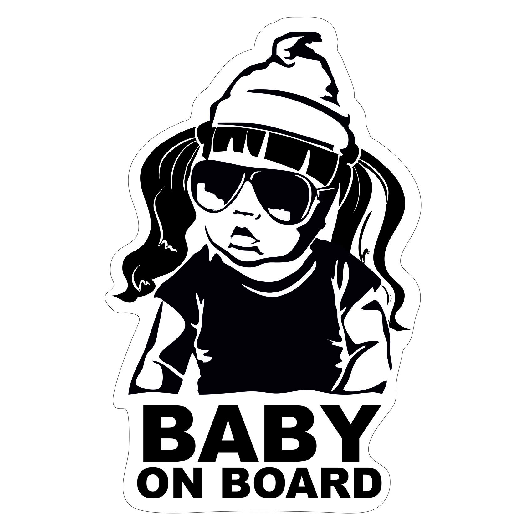 Baby on Board Aufkleber 12x7cm Auto Sticker -Finest Folia Autoaufkleber UV- Wetterfest Wasserfest Hangover R044 (Mädchen, Baby on Board)