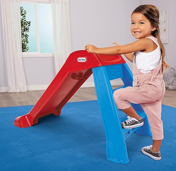 تنزلق Little Tikes First للأطفال ، سهولة الإعداد في الهواء الطلق في الأماكن المغلقة ، سهل التخزين ، للأطفال الصغار الذين تتراوح أعمارهم بين 18 شهرًا - 6 سنوات