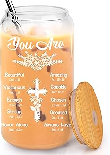 Christian Gifts for Women - Religious Gifts for Women - Christmas Gifts for Women - Birthday Gifts for Women - Catholic Gifts Women, Spiritual Gifts for Her, Mom, Friends, Coworker - 16 oz Can Glass