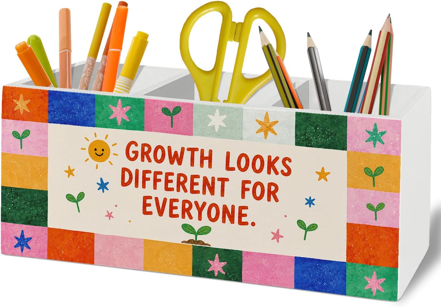 Motivational Classroom Pen Pencil Holder for Desk 635YX