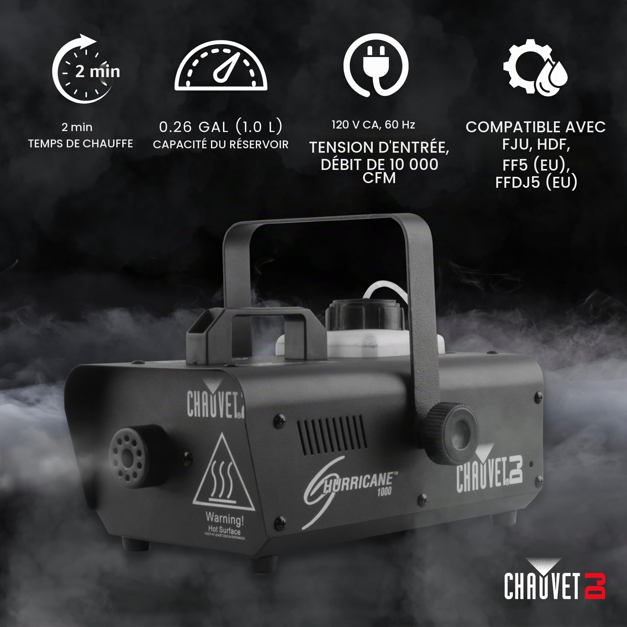 CHAUVET DJ H1000 Machine à brouillard avec Télécommande