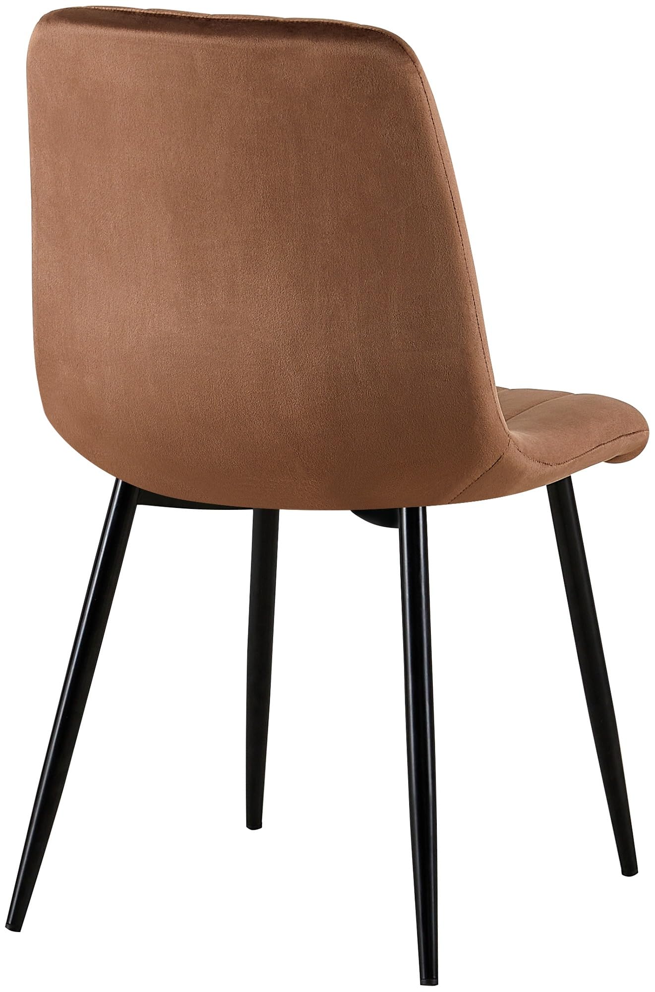 CLP Esszimmerstuhl gepolstert Dijon, mit Ziernähten & Bodenschonern, bequemer Polsterstuhl für Esszimmer & Küche, belastbar bis 150 kg Farbe braun Material Samt